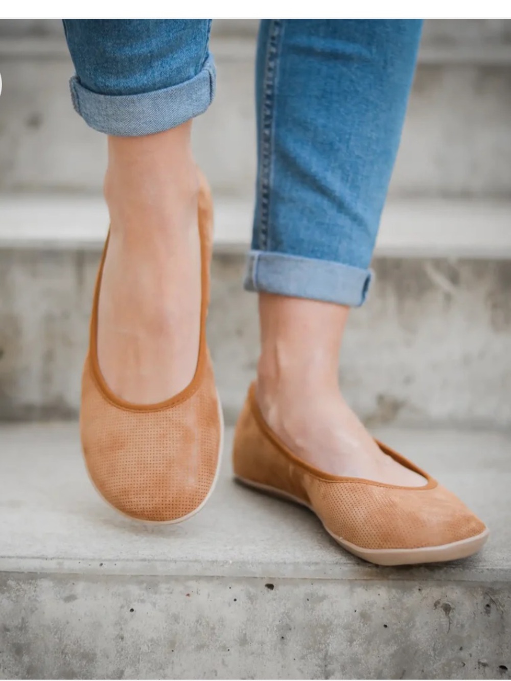 Groundies Lily Cognac Size Womens 11 EU 42 Barefoot Shoes Ballet Flats Tan Brown
